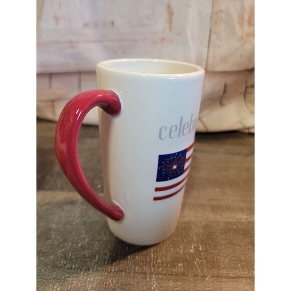Celebrate American flag July 4th ceramic mug home decor - Picture 2 of 6